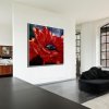 ציור פרח גדול של כלנית אדומה לסלון